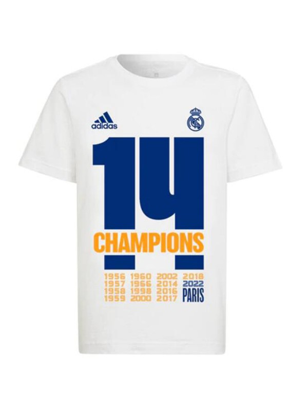 Real madrid 14th champions league white men's soccer kit football t-shirt 2022